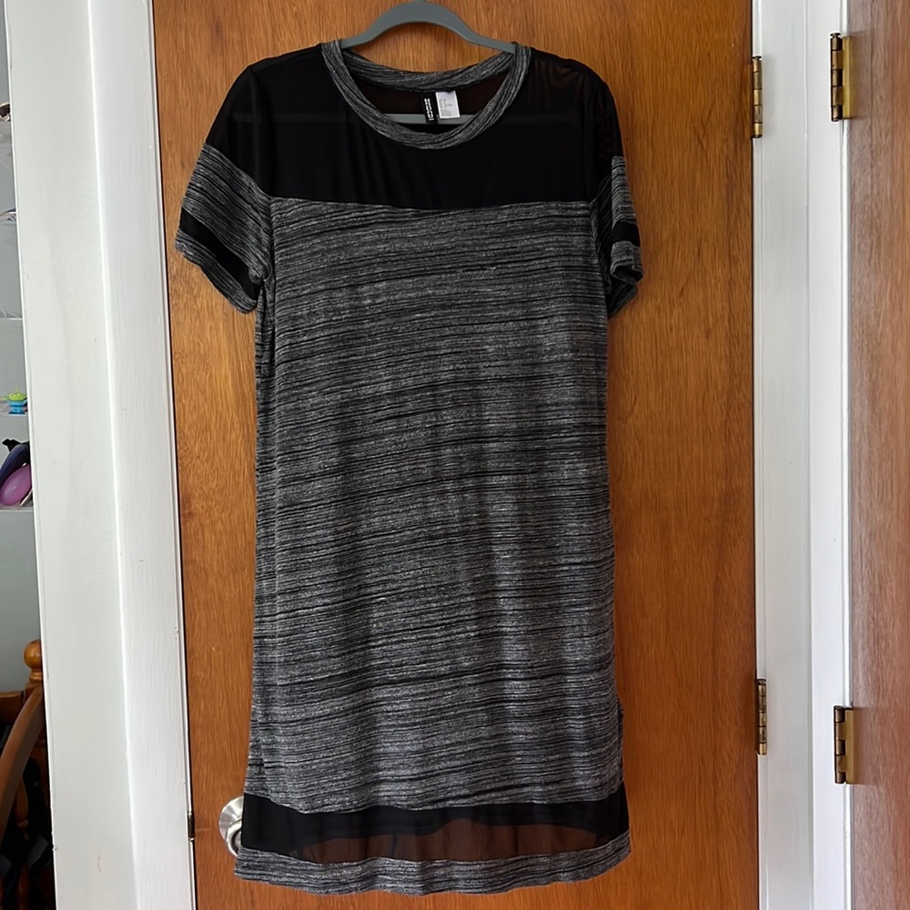 Sheer-Panel Mini Dress
